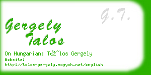 gergely talos business card